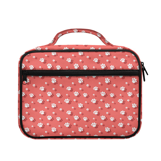 Pink And White Animal Paw Pattern Print Briefcase Bible Bag