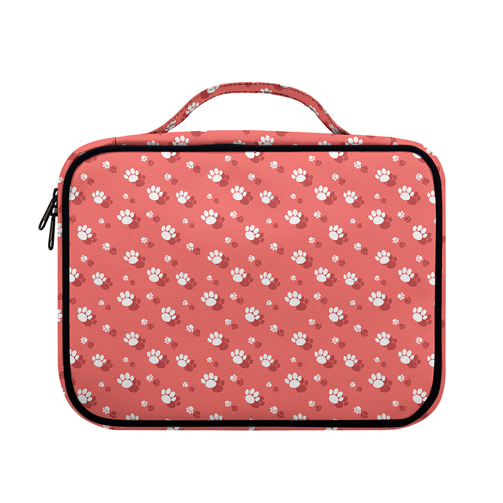 Pink And White Animal Paw Pattern Print Briefcase Bible Bag