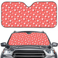 Pink And White Animal Paw Pattern Print Car Windshield Sun Shade