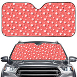 Pink And White Animal Paw Pattern Print Car Windshield Sun Shade
