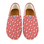 Pink And White Animal Paw Pattern Print Casual Shoes