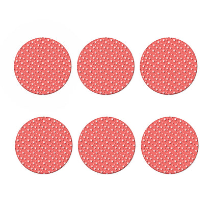 Pink And White Animal Paw Pattern Print Coaster Set