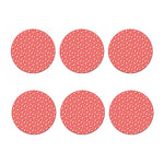 Pink And White Animal Paw Pattern Print Coaster Set