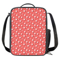 Pink And White Animal Paw Pattern Print Crossbody Lunch Bag