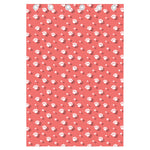Pink And White Animal Paw Pattern Print Curtain