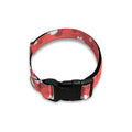 Pink And White Animal Paw Pattern Print Dog Collar