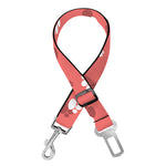 Pink And White Animal Paw Pattern Print Dog Seat Belt