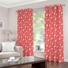 Pink And White Animal Paw Pattern Print Extra Wide Grommet Curtains