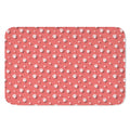 Pink And White Animal Paw Pattern Print Indoor Door Mat