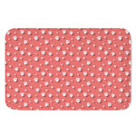 Pink And White Animal Paw Pattern Print Indoor Door Mat