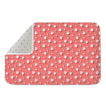 Pink And White Animal Paw Pattern Print Indoor Door Mat
