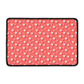 Pink And White Animal Paw Pattern Print Kitchen Mat