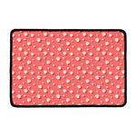 Pink And White Animal Paw Pattern Print Kitchen Mat