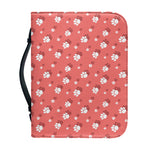 Pink And White Animal Paw Pattern Print Leather Bible Cover