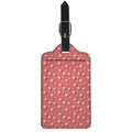 Pink And White Animal Paw Pattern Print Luggage Tag