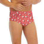 Pink And White Animal Paw Pattern Print Men's Briefs