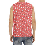 Pink And White Animal Paw Pattern Print Men's Fitness Tank Top
