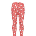 Pink And White Animal Paw Pattern Print Men's Leggings