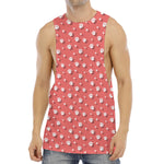 Pink And White Animal Paw Pattern Print Men's Muscle Tank Top