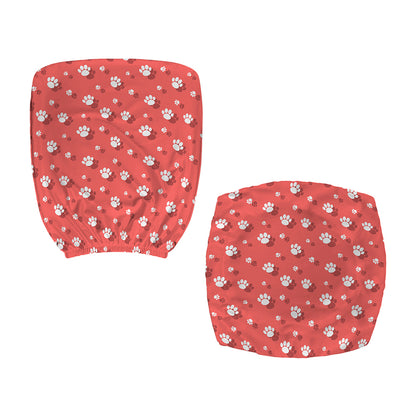 Pink And White Animal Paw Pattern Print Office Chair Cover