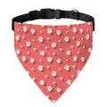 Pink And White Animal Paw Pattern Print Over The Collar Dog Bandana