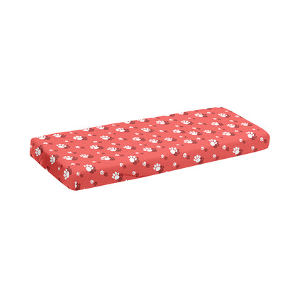 Pink And White Animal Paw Pattern Print Piano Keyboard Cover