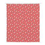 Pink And White Animal Paw Pattern Print Polyester Shower Curtain