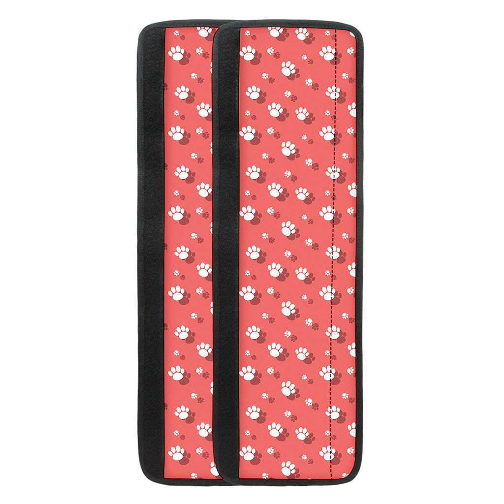 Pink And White Animal Paw Pattern Print Refrigerator Handle Covers