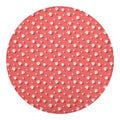 Pink And White Animal Paw Pattern Print Round Blanket