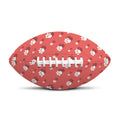 Pink And White Animal Paw Pattern Print Rugby Ball