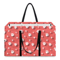 Pink And White Animal Paw Pattern Print Utility Tote Bag