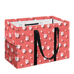 Pink And White Animal Paw Pattern Print Utility Tote Bag