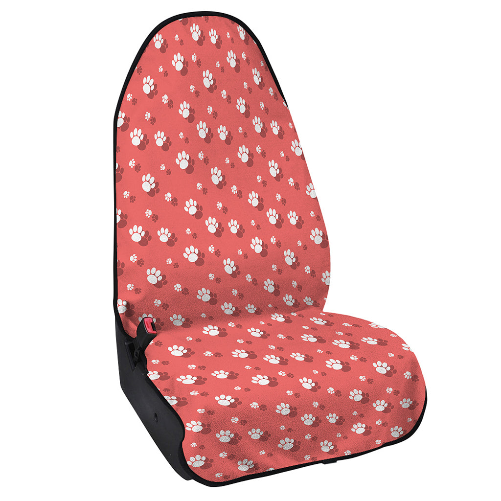 Pink And White Animal Paw Pattern Print Waterproof Car Seat Cover