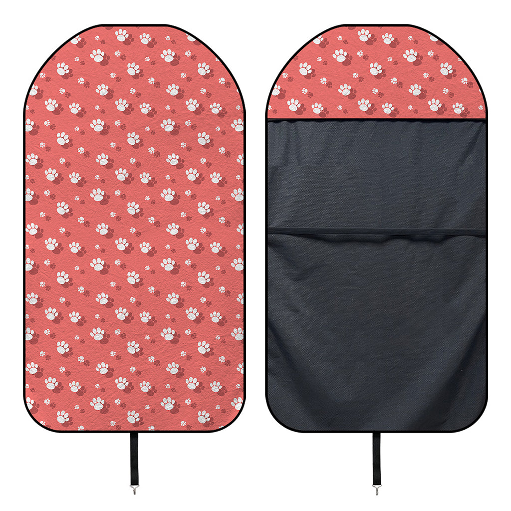 Pink And White Animal Paw Pattern Print Waterproof Car Seat Cover