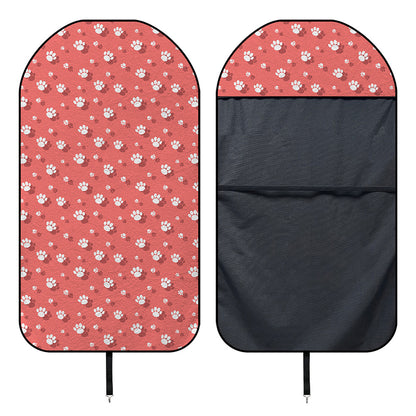 Pink And White Animal Paw Pattern Print Waterproof Car Seat Cover
