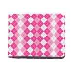 Pink And White Argyle Pattern Print Bifold Wallet