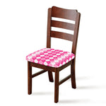 Pink And White Argyle Pattern Print Chair Cushion Cover