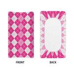 Pink And White Argyle Pattern Print Changing Pad Cover