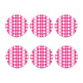 Pink And White Argyle Pattern Print Coaster Set