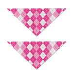 Pink And White Argyle Pattern Print Dog Bandana