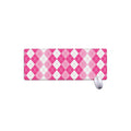 Pink And White Argyle Pattern Print Extended Mouse Pad