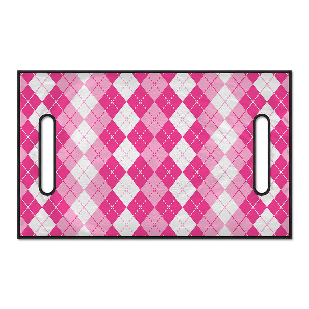 Pink And White Argyle Pattern Print Golf Cart Seat Cover