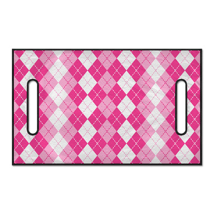 Pink And White Argyle Pattern Print Golf Cart Seat Cover
