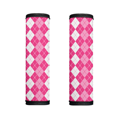 Pink And White Argyle Pattern Print Handle Covers