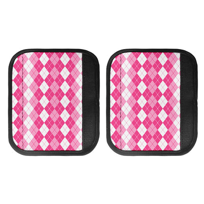 Pink And White Argyle Pattern Print Handle Covers