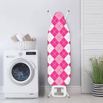Pink And White Argyle Pattern Print Ironing Board Cover