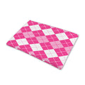 Pink And White Argyle Pattern Print Pet Cooling Mat Cover