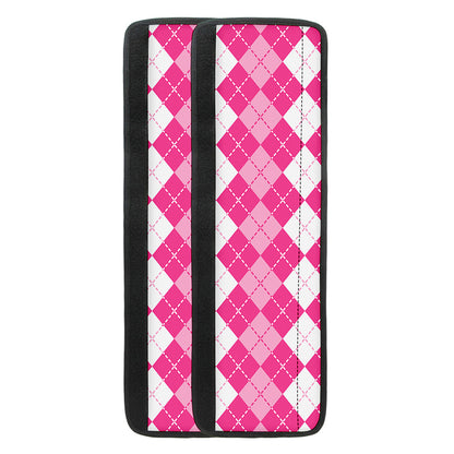 Pink And White Argyle Pattern Print Refrigerator Handle Covers