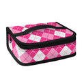 Pink And White Argyle Pattern Print Small Lunch Bag