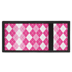 Pink And White Argyle Pattern Print Trifold Wallet